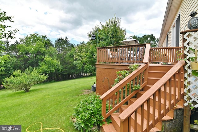 220 Airstrip Rd, Luray, VA 22835 - view of grassy yard with a deck and stairs