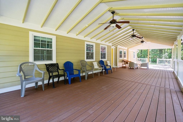 31055 Lumber Rd, Locust Grove, VA 22508 - wooden terrace with ceiling fan