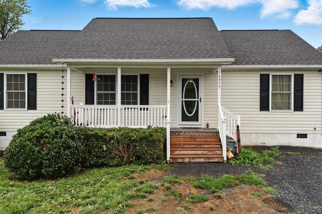 14975 Woodcreek Ln, Timberville, VA 22853 - cape cod home with a porch, crawl space, and a shingled roof