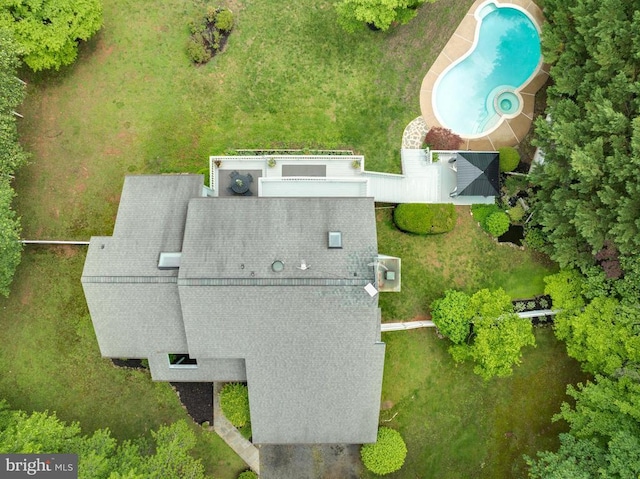  - bird's eye view of a pool area