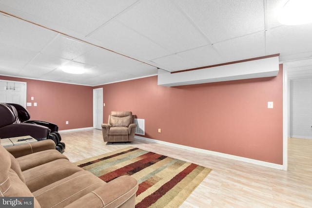 8314 Old Mill Ln, Spotsylvania, VA 22551 - living area with a drop ceiling and wood finished floors