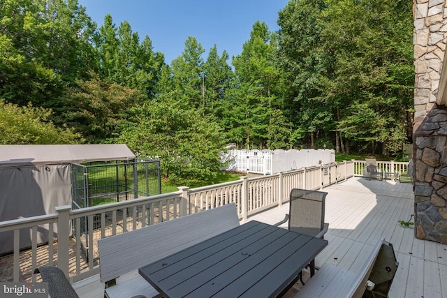 8314 Old Mill Ln, Spotsylvania, VA 22551 - wooden terrace featuring outdoor dining space
