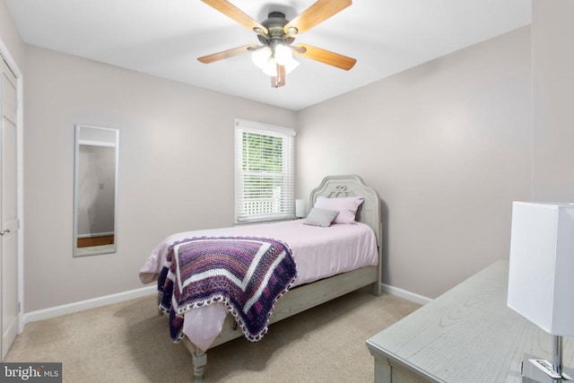 8314 Old Mill Ln, Spotsylvania, VA 22551 - bedroom with light colored carpet and ceiling fan