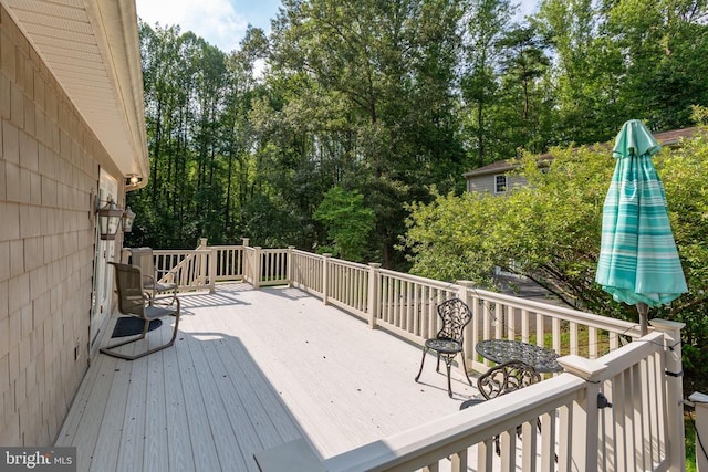 8314 Old Mill Ln, Spotsylvania, VA 22551 - wooden deck featuring view of scattered trees