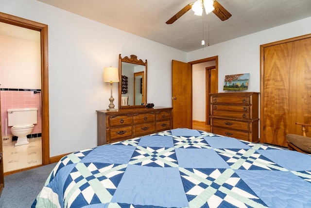 5213 Rawley Pike, Rockingham, VA 22801 - bedroom featuring carpet floors, connected bathroom, and ceiling fan