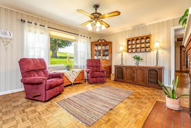 5213 Rawley Pike, Rockingham, VA 22801 - sitting room featuring ornamental molding and ceiling fan