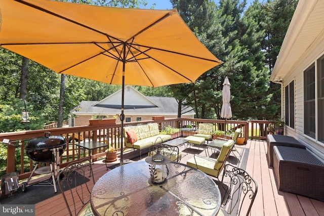 17277 Kettlebrook Lndg, Jeffersonton, VA 22724 - wooden terrace with outdoor lounge area and area for grilling