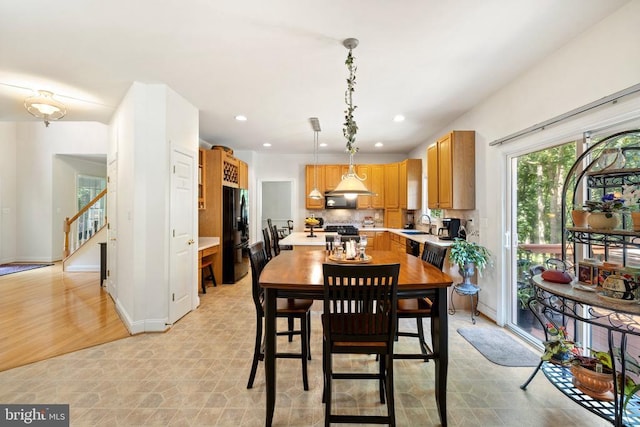 17277 Kettlebrook Lndg, Jeffersonton, VA 22724 - dining room with stairs and recessed lighting