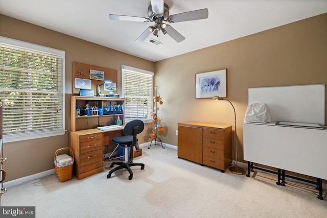 17277 Kettlebrook Lndg, Jeffersonton, VA 22724 - office area with light carpet and ceiling fan