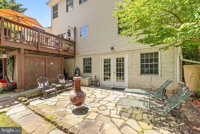 17277 Kettlebrook Lndg, Jeffersonton, VA 22724 - view of patio featuring french doors and a wooden deck