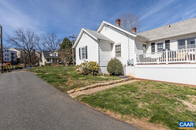 1700 Monticello Rd, Charlottesville, VA 22902 - view of property exterior with a chimney and a lawn