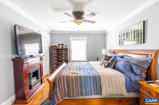 1700 Monticello Rd, Charlottesville, VA 22902 - bedroom featuring light wood finished floors, ornamental molding, and a ceiling fan