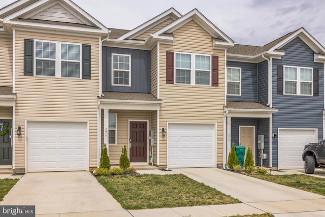 226 Baker Dr, Luray, VA 22835 - townhome / multi-family property featuring a garage, concrete driveway, and roof with shingles