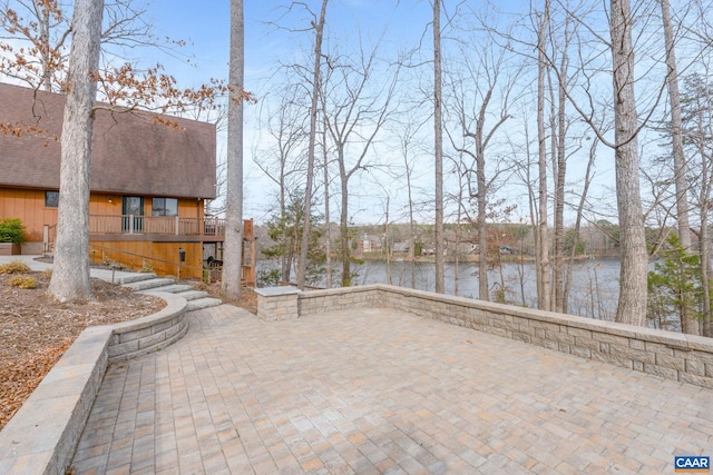 19 Hawks Pl, Palmyra, VA 22963 - view of patio featuring a water view