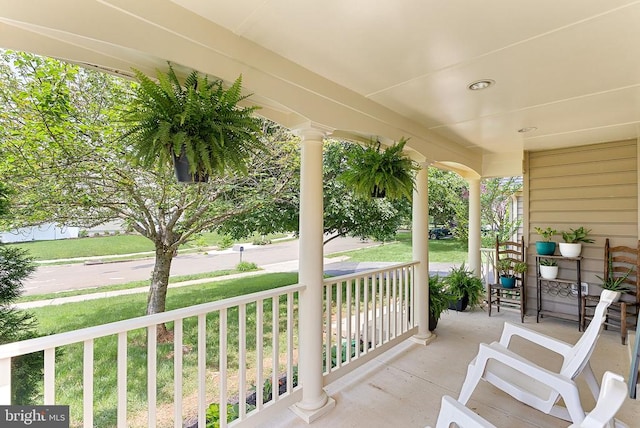  - view of patio / terrace featuring covered porch