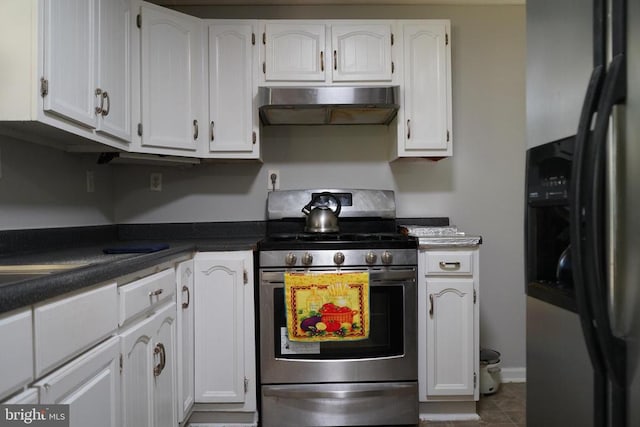 214 Culpeper St W, Culpeper, VA 22701 - kitchen with appliances with stainless steel finishes, range hood, and white cabinetry