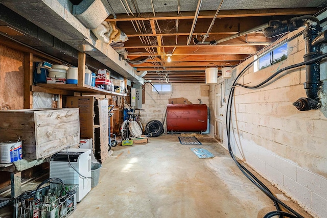 14335 S E Side Hwy, Grottoes, VA 24441 - below grade area featuring electric panel and heating fuel