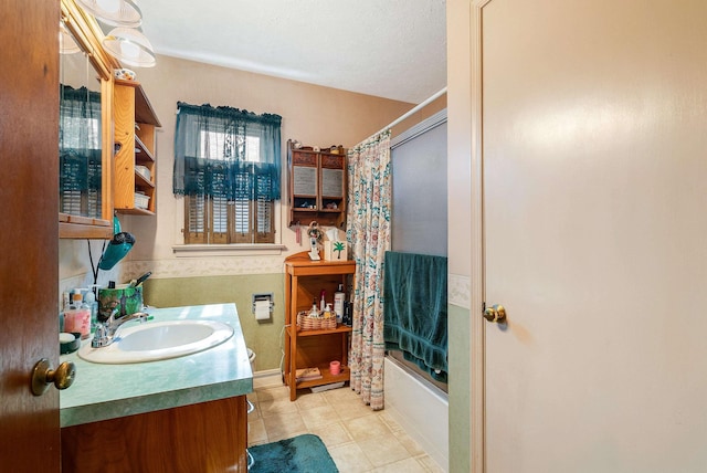 14335 S E Side Hwy, Grottoes, VA 24441 - full bathroom with shower / tub combo, tile patterned flooring, and vanity