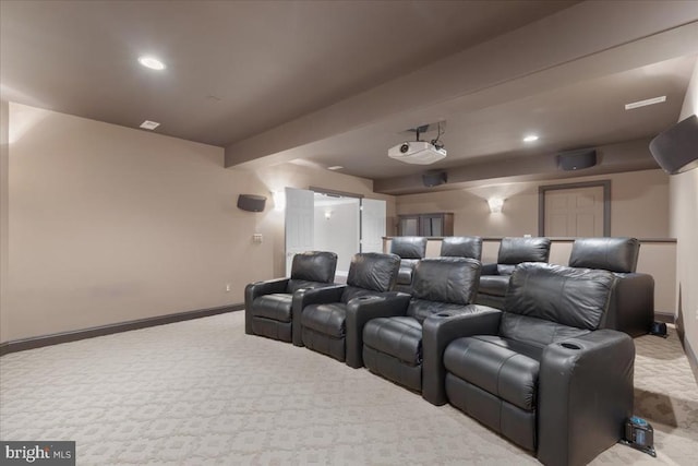8606 Laroque Run Dr, Fredericksburg, VA 22407 - carpeted cinema with baseboards and recessed lighting