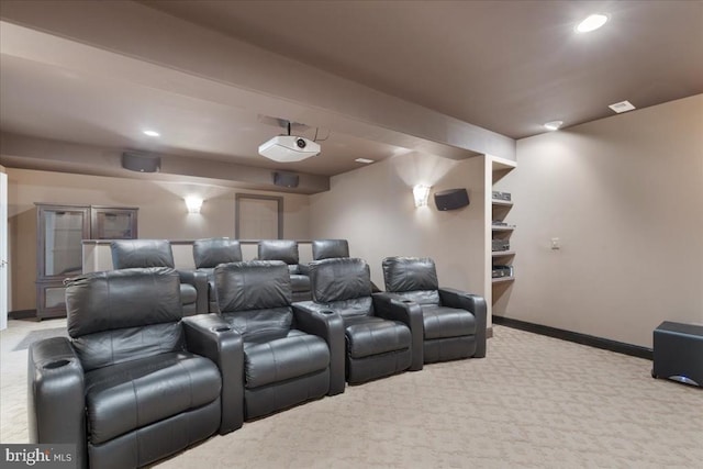 8606 Laroque Run Dr, Fredericksburg, VA 22407 - cinema room featuring baseboards, recessed lighting, and carpet