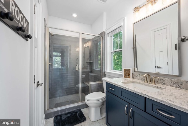 11302 Radcliff Ter, Spotsylvania, VA 22551 - bathroom featuring vanity, tile patterned floors, and a stall shower