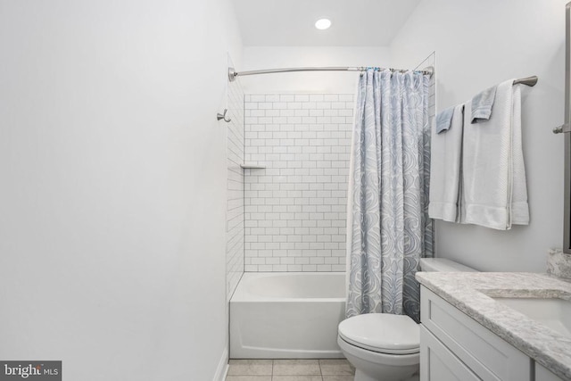 11302 Radcliff Ter, Spotsylvania, VA 22551 - bathroom featuring vanity, shower / bath combo with shower curtain, and tile patterned flooring