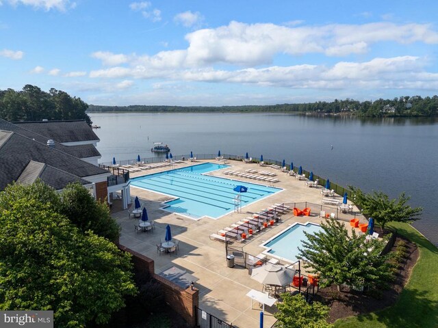 11302 Radcliff Ter, Spotsylvania, VA 22551 - community pool with a patio area and a water view
