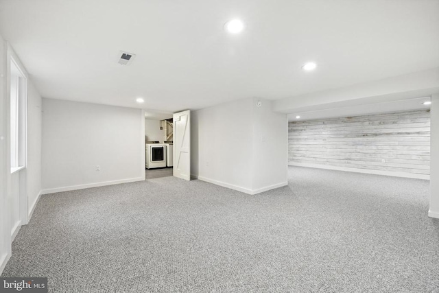 6 Charles St, Luray, VA 22835 - finished below grade area with recessed lighting, carpet, and washer / dryer