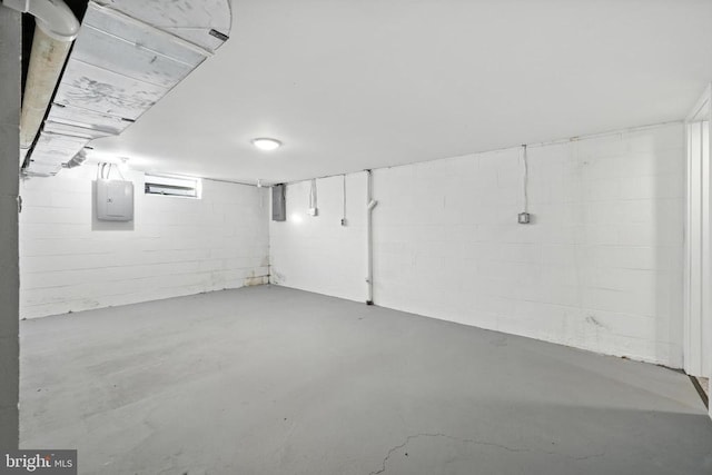6 Charles St, Luray, VA 22835 - unfinished basement featuring concrete block wall and electric panel