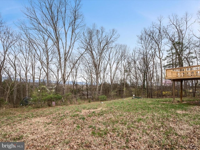 view of yard featuring a deck