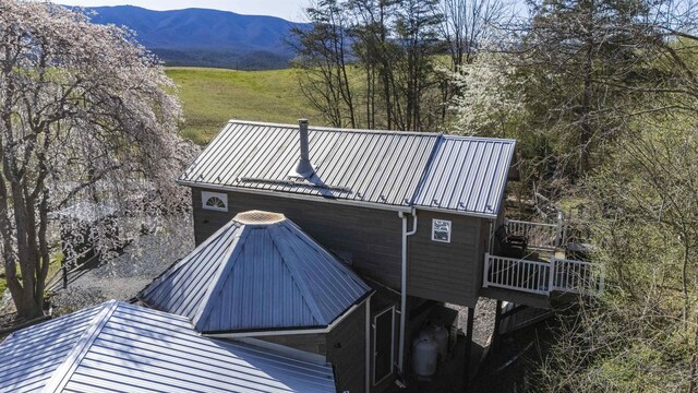 2665 Deerfield Valley Rd, Deerfield, VA 24432 - view of side of home featuring metal roof and a mountain view
