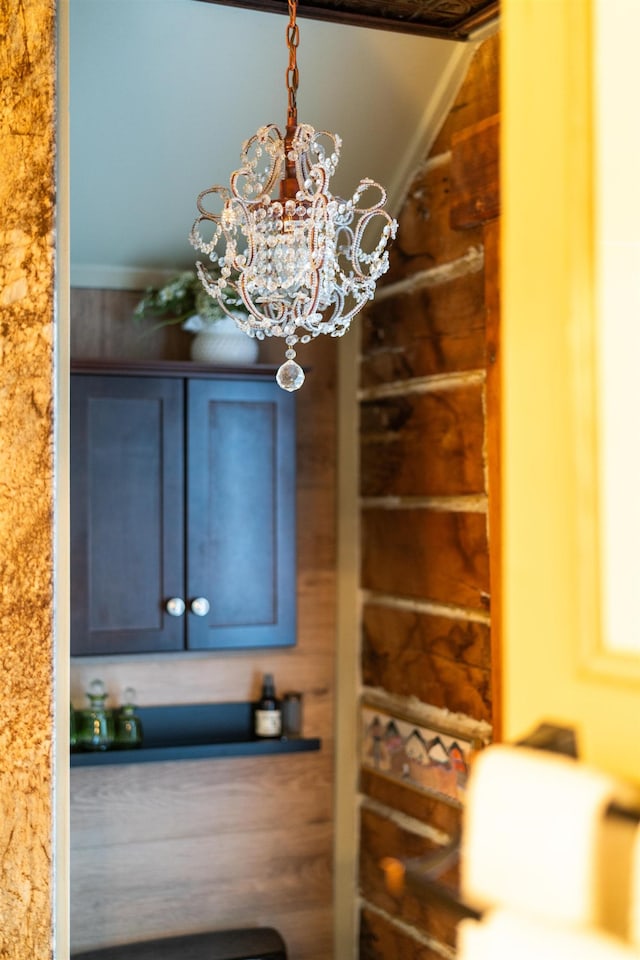 2665 Deerfield Valley Rd, Deerfield, VA 24432 - bedroom with an inviting chandelier, wood ceiling, carpet flooring, and beam ceiling