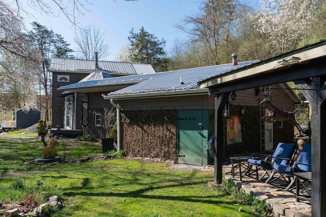 2665 Deerfield Valley Rd, Deerfield, VA 24432 - rear view of house featuring metal roof and a yard