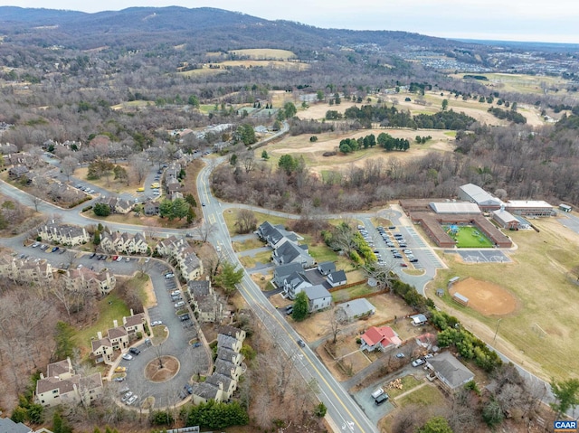 aerial view featuring a mountain view