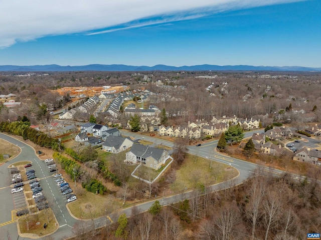 drone / aerial view with a mountain view and a residential view