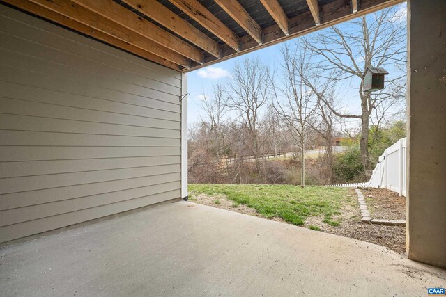 view of patio with a fenced backyard