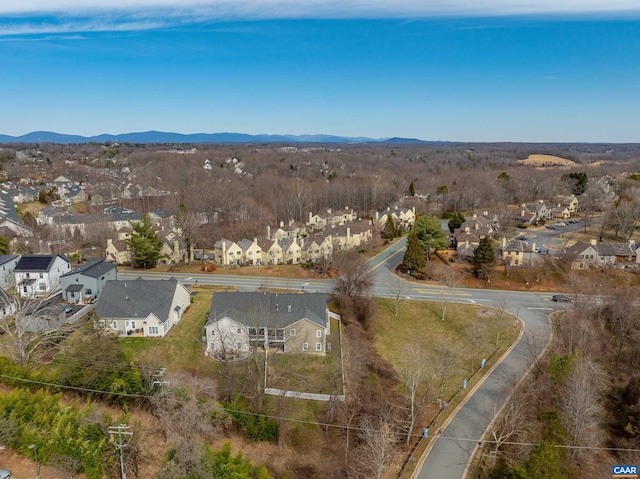birds eye view of property featuring a residential view and a mountain view
