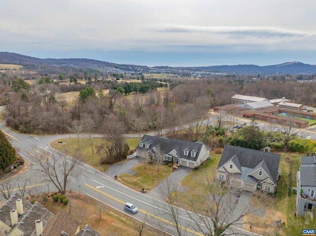 aerial view featuring a mountain view
