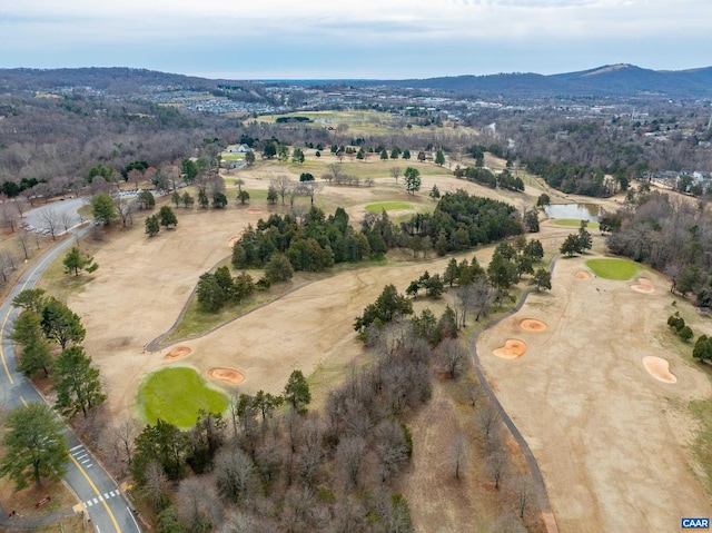 aerial view with a mountain view