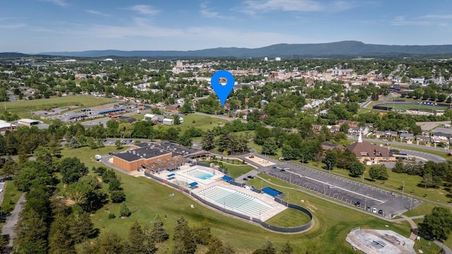530 Water St W, Harrisonburg, VA 22801 - aerial view of property's location with a pool and a mountainous background