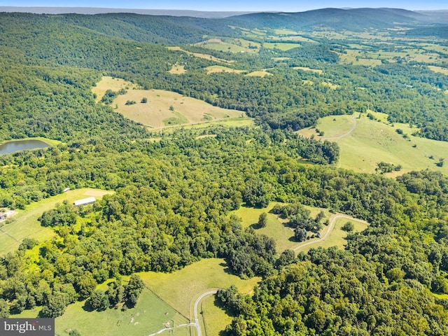  - view of property location featuring a heavily wooded area and a mountainous background