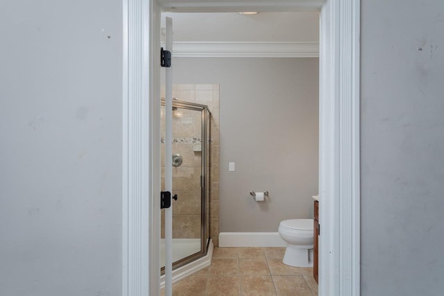 3277 Preston Shore Dr, Rockingham, VA 22801 - full bath featuring a stall shower, tile patterned floors, and ornamental molding