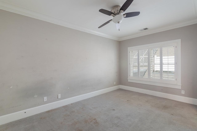 3277 Preston Shore Dr, Rockingham, VA 22801 - empty room featuring crown molding, carpet flooring, and a ceiling fan