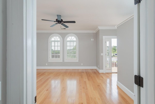 3277 Preston Shore Dr, Rockingham, VA 22801 - spare room with light wood-type flooring, crown molding, and a ceiling fan