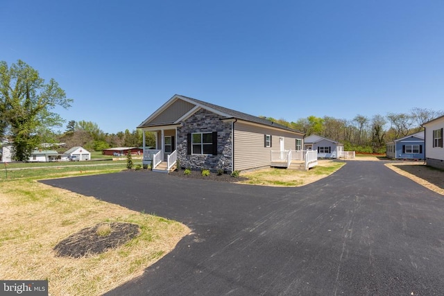 816 Mineral Ave, Mineral, VA 23117 - view of front of property with stone siding and covered porch