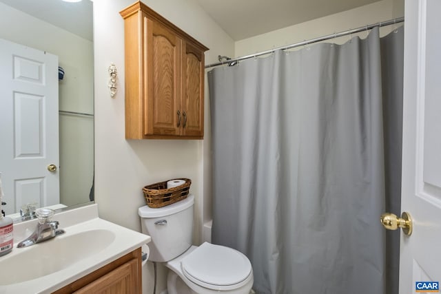 13 Landing Ct, Palmyra, VA 22963 - bathroom featuring vanity, toilet, and a shower with shower curtain