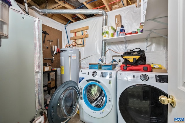 13 Landing Ct, Palmyra, VA 22963 - laundry room featuring water heater and washer and dryer