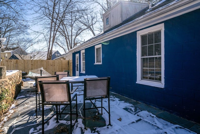 212 Shamrock Rd, Charlottesville, VA 22903 - snow covered patio featuring fence and outdoor dining space