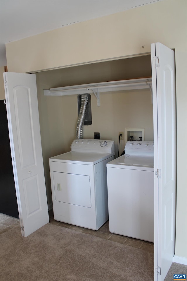 1313 Villa Way Unit F, Charlottesville, VA 22903 - washroom with laundry area, light carpet, and washer and dryer