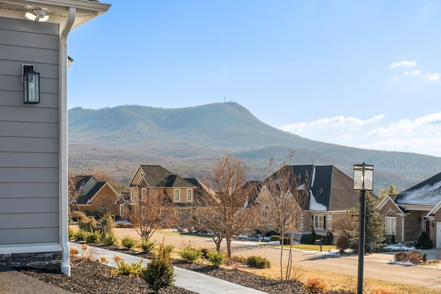 view of mountain feature featuring a residential view